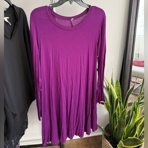 Purple Long Sleeve Dress